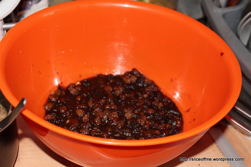 The sultana currant and prune mix in sherry 